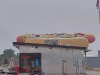 Giant hot dog with pigeons, Mackinaw City, MI